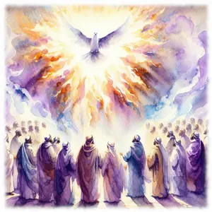 The Descent of the Holy Spirit reflection: stand with the disciples at Pentecost, and pray the Scriptural Rosary for this Glorious Mystery.
