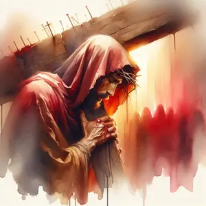 The Carrying of the Cross reflection: walk with Mary toward Calvary, and pray the Scriptural Rosary for this Sorrowful Mystery.