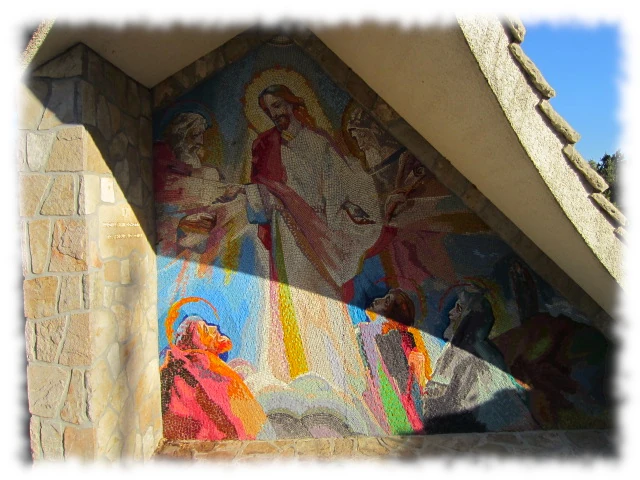 Jesus transfigured on the mountain, His face shining like the sun
