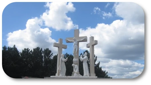 Via Crucis three crosses Via Crucis three crosses