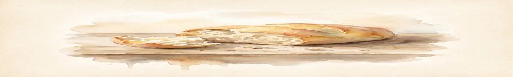 A soft watercolor strip in warm earth tones, cropped from the bread illustration above