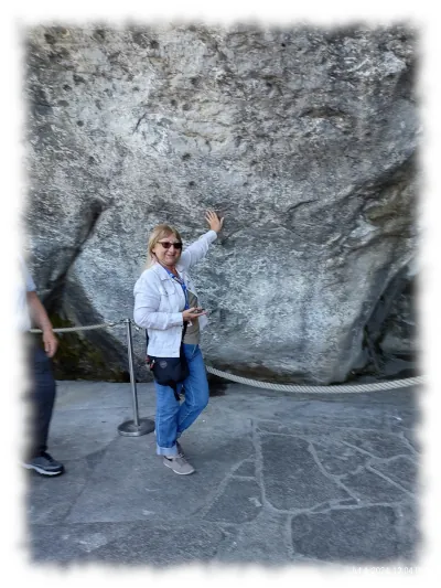 Angela and her sister at the Grotto of Lourdes