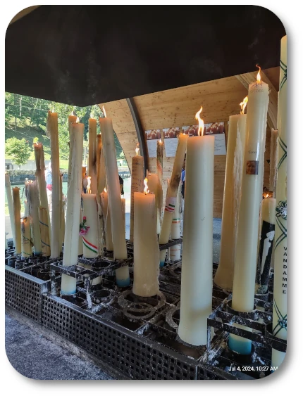 Candles lit for parents at Lourdes