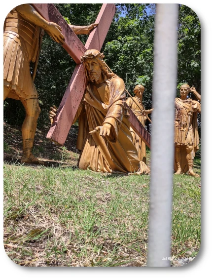 Station 3, Jesus Falls the First Time, at the Lourdes Espelugues