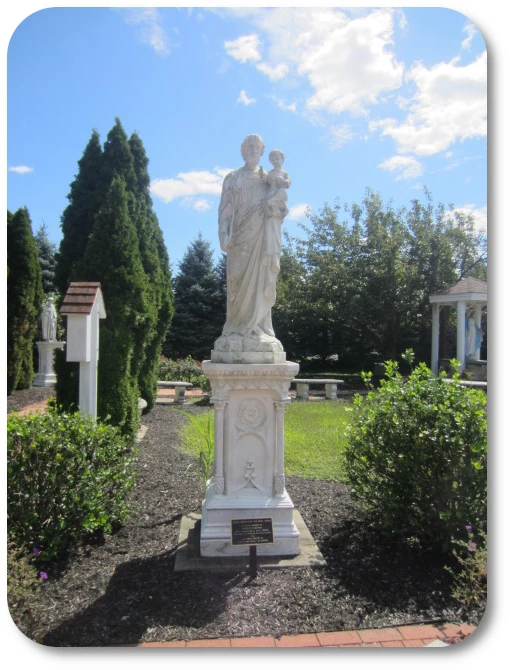 Saint Joseph and Jesus statue OLMV garden