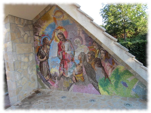 John the Baptist baptizing Jesus in the Jordan River, the first Luminous Mystery